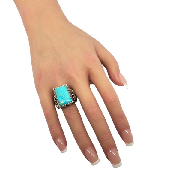 Barse Sterling Silver Turquoise Gemstone Ring Size 7 #21004 - Picture 6 of 11